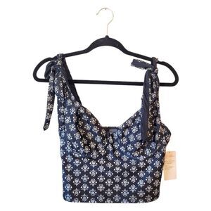 Old Navy Women's Black Floral Underwire Tankini Top Size L NWT